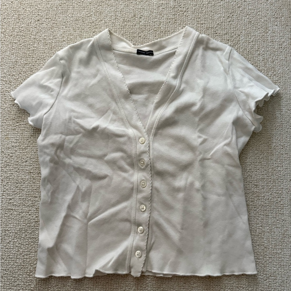 Brandy Melville Cream Button-Down Shirt